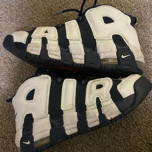 Nike Air Max Youth Size Uptempo Blue & White Sneakers